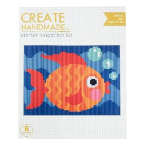 Create Handmade Long Stitch Kit Kids Beginner Fish 15x11cm