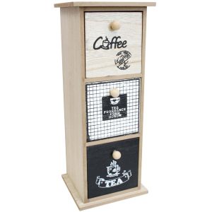 Kitchen Classic Coffee Cafe Set Of 3 Drawers Freestanding