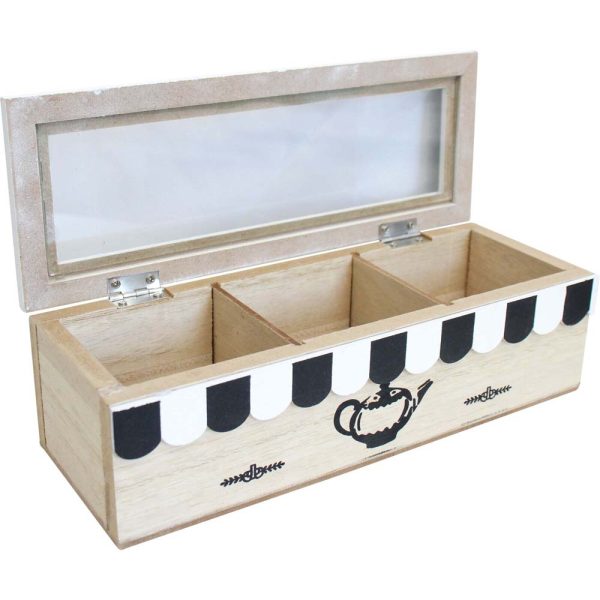 Kitchen Classic Coffee Cafe Lets Have Tea Box Wood Small Holder