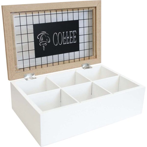 Kitchen Classic Coffee Cafe Coffee Wooden Box with Compartments