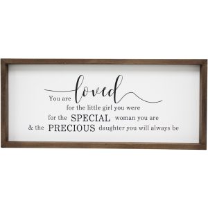Country Wooden Hanging Sign Loved Precious Daughter Framed Plaque