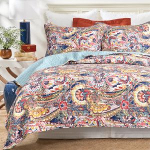 French Country Patchwork Bed Quilt Christie Coverlet Throw