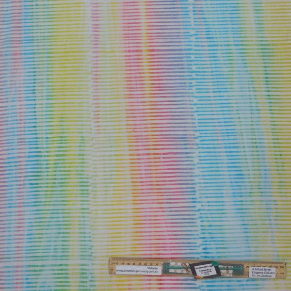 Quilting Patchwork Batik Pink Blue Yellow White Stripe 50x55cm FQ
