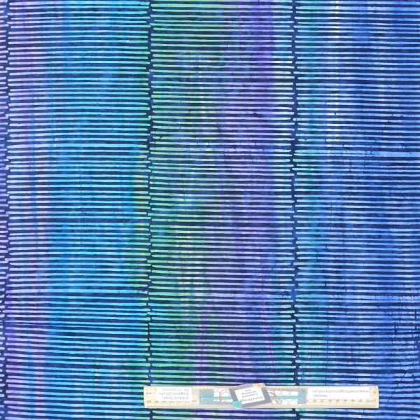 Quilting Patchwork Batik Blue Purple Teal Black Stripe 50x55cm FQ