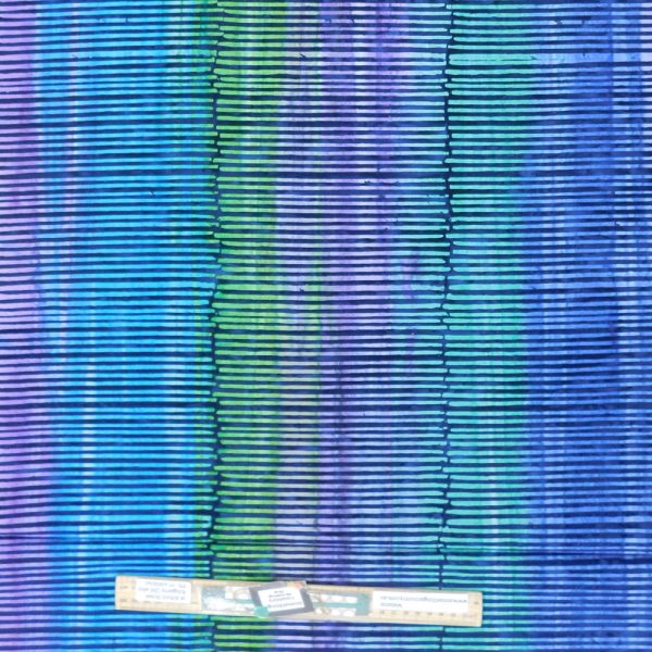 Quilting Patchwork Batik Blue Purple Teal Black Stripe 50x55cm FQ