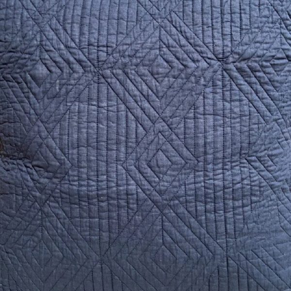 French Country Patchwork Bed Quilt Diamond Navy Coverlet Throw