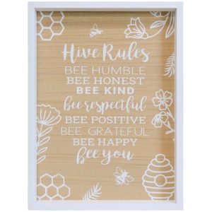 Country Wooden Framed Hive Rules Large Sign Sg2271