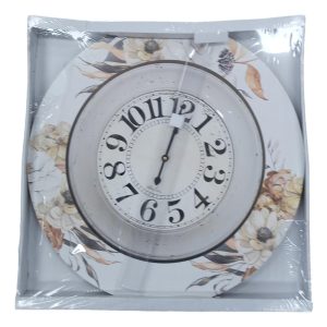 Clock Wall Hanging Owl Floral Large 60cm