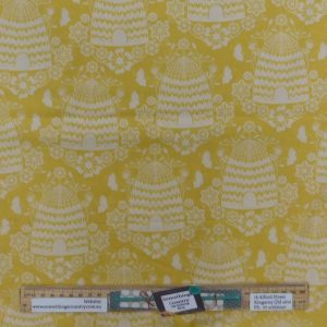 Quilting Patchwork Sewing Fabric Yellow Bee Hives 50x55cm FQ