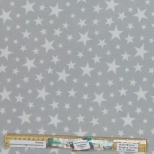 Quilting Patchwork Sewing Fabric Silver Stars 50x55cm FQ