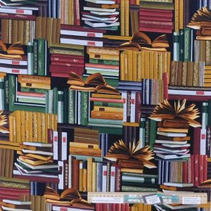 Quilting Patchwork Sewing Fabric Library Books 50x55cm FQ