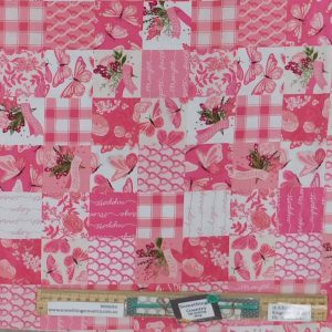 Quilting Patchwork Sewing Hope in Bloom Cancer 50x55cm FQ
