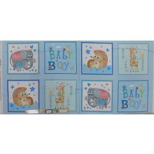 Patchwork Quilting Sewing Baby Love Boy 53x110cm Fabric Panel