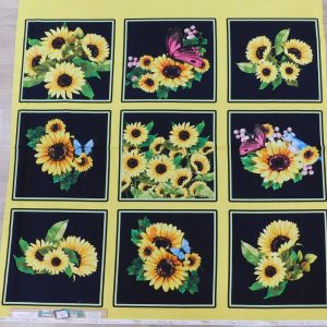 Patchwork Quilting Sewing Sunshine Sunflowers 107x110cm Fabric Panel