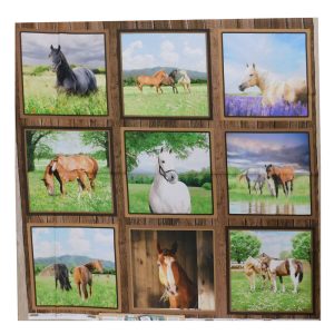 Patchwork Quilting Sewing Horse Life 107x110cm Fabric Panel