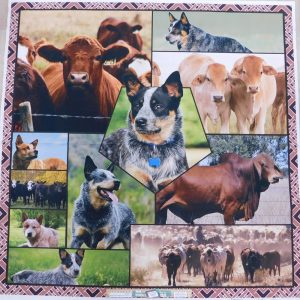 Patchwork Quilting Sewing Working Dogs 116x110cm Fabric Panel