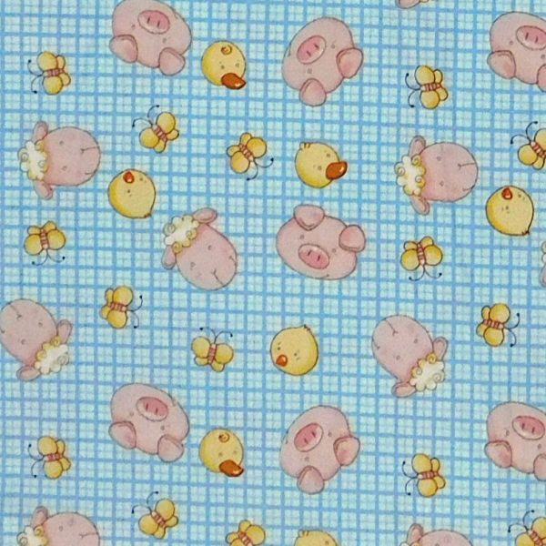 Quilting Patchwork Sewing Fabric Baby Farm Friends 50x55cm FQ