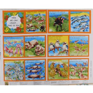 Patchwork Quilting Sewing Learn to Count Australia 90x110cm Fabric Book Panel