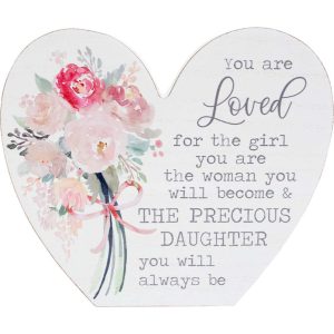 Country Wooden Heart Sign You Are Loved Daughter Plaque