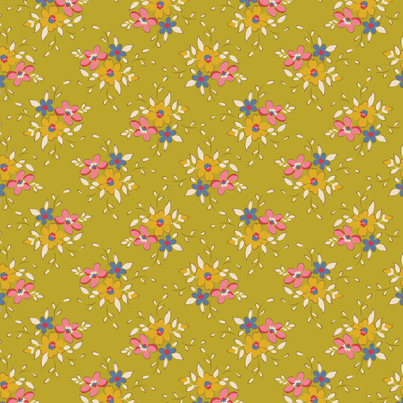 Quilting Fabric TILDA Creating Memories Frida Lime 50x55cm FQ