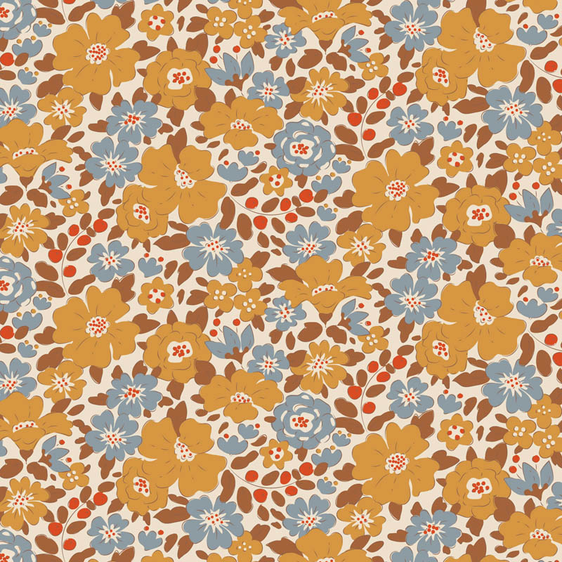 Quilting Fabric TILDA Creating Memories Harper Saffron 50x55cm FQ