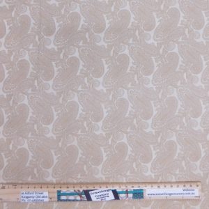Quilting Patchwork Sewing Fabric Cream Paisley 50x55cm FQ