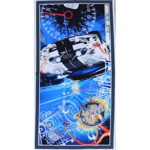 Patchwork Quilting Sewing Fabric Fast and Wild Cars Panel 60x110cm