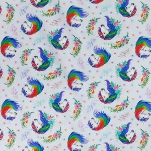 Quilting Patchwork Sewing Fabric Rainbow Unicorn 50x55cm FQ