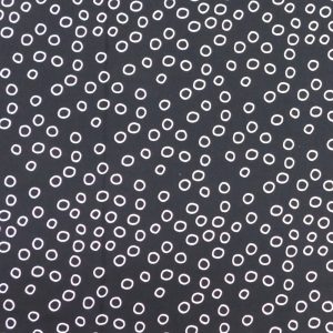 Quilting Patchwork Sewing Fabric Monochrome Circle Black 50x55cm FQ