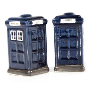 French Country Collectable Novelty Dr Who Police Boxes Salt and Pepper Set New