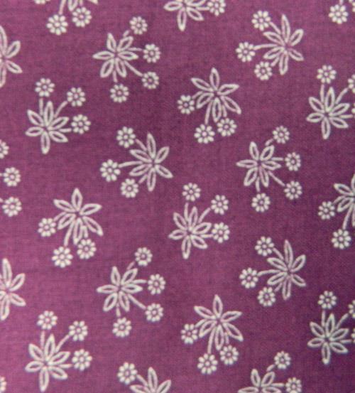 Patchwork Quilting Sewing Fabric GRAPE PURPLE White Flowers FQ 50x55cm New Material
