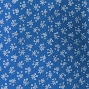 Patchwork Quilting Sewing Fabric PERSIAN BLUE White Flowers FQ 50x55cm New Material