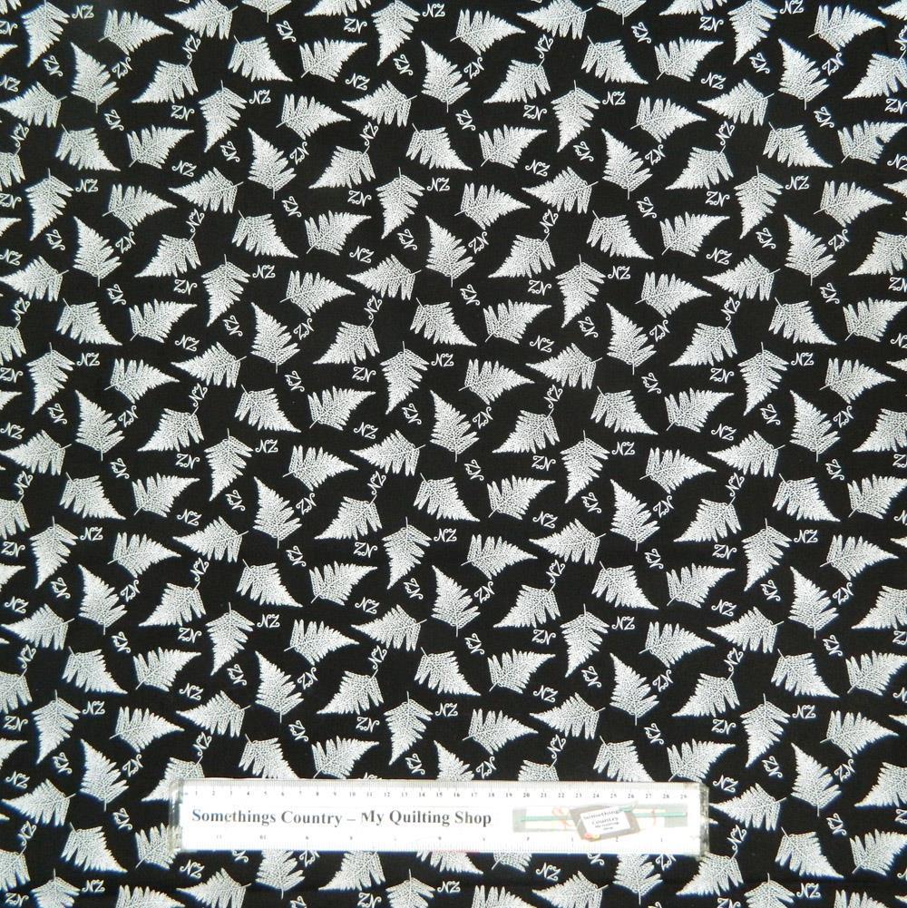 dressmaking etc. 100% Cotton Kiwiana New Zealand Themed Icons Fern print Suitable for patchwork quilting