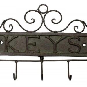 French Country Vintage Inspired Wall Art KEYS Wrought Iron Key Hooks NEW